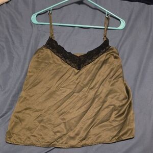 Arizona Jean Company Olive Blouse with Black Accents